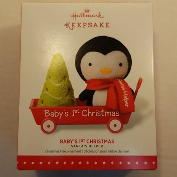 Hallmark Keepsake Ornament Baby's 1st Christmas PENGUIN WAGON - Picture 2 of 8